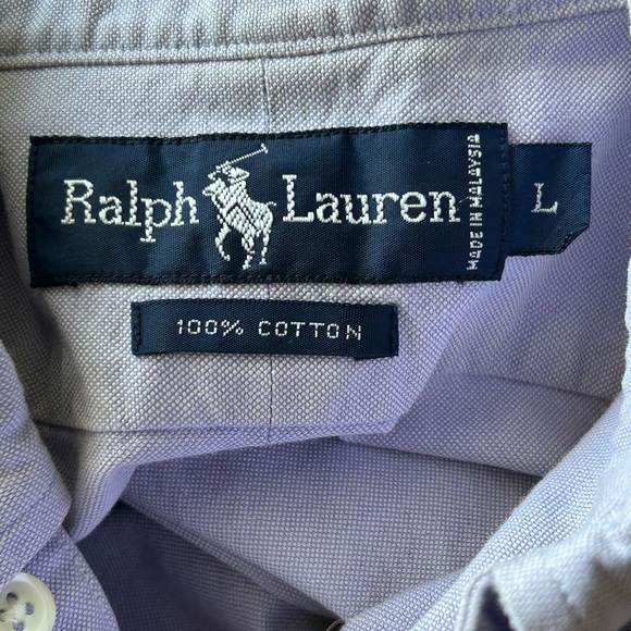 Ralph Lauren Lavender Button Down Shirt Large Business Dressy - Picture 2 of 3